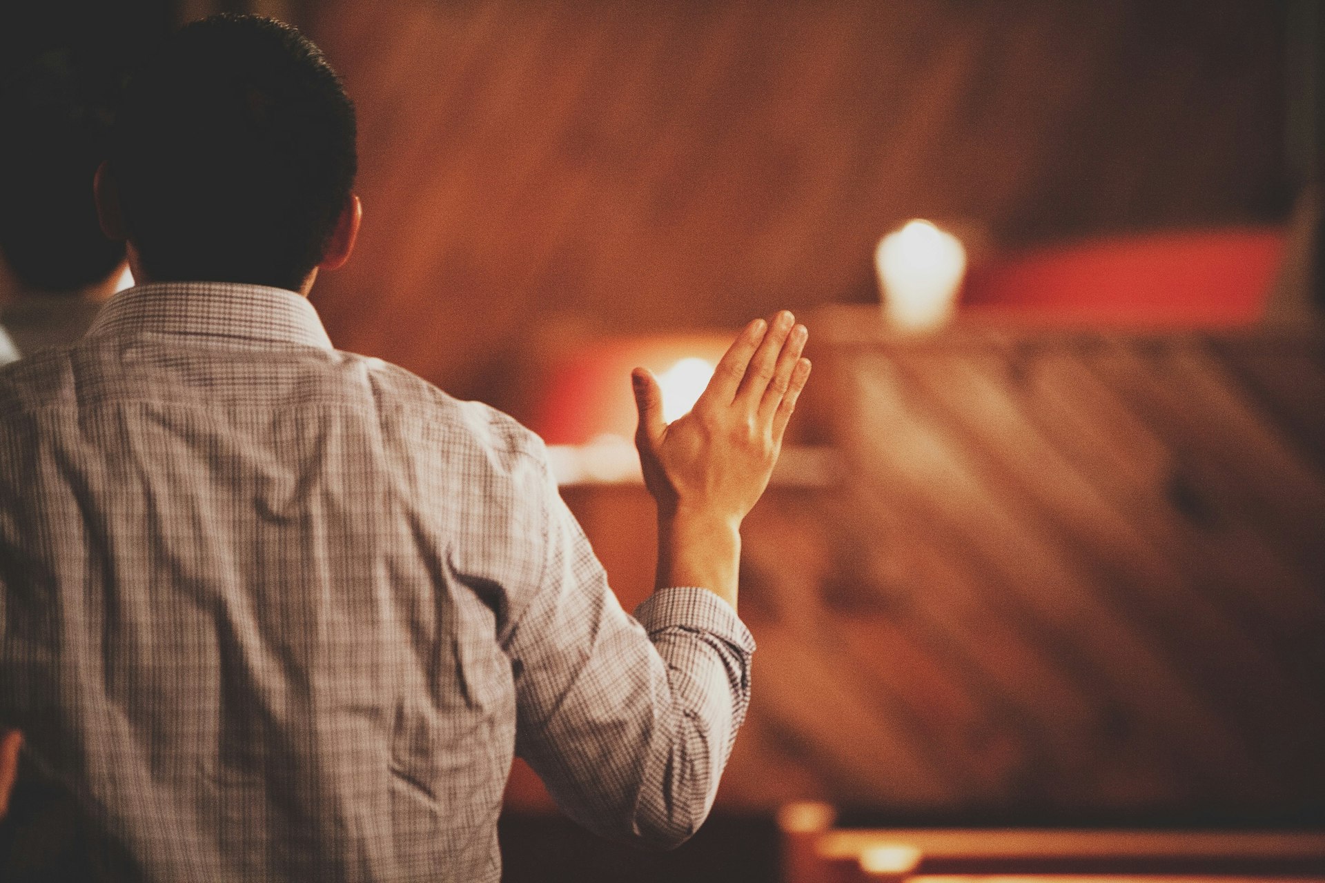 person raising hand - Pledge
